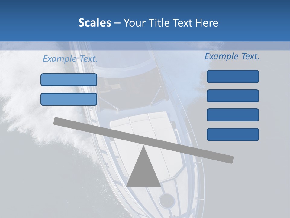 A White Boat In The Water With A Blue Background PowerPoint Template
