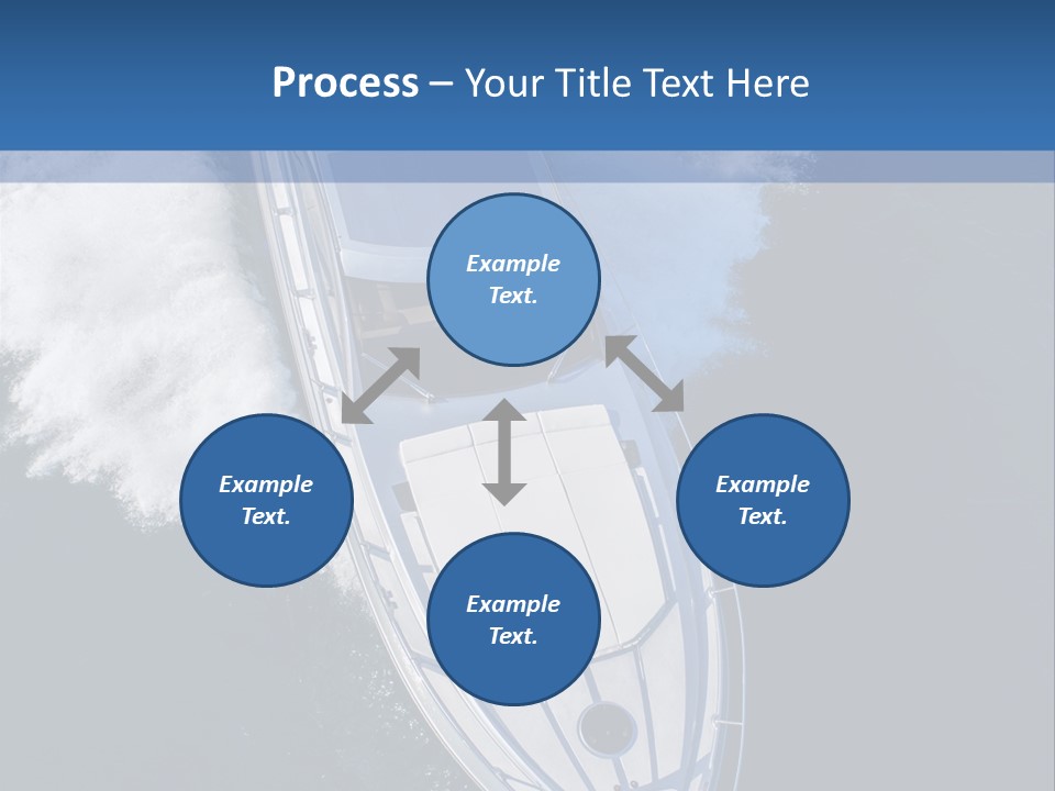 A White Boat In The Water With A Blue Background PowerPoint Template