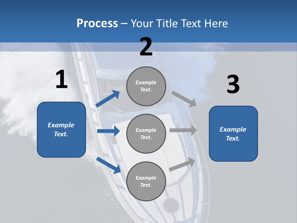 A White Boat In The Water With A Blue Background PowerPoint Template