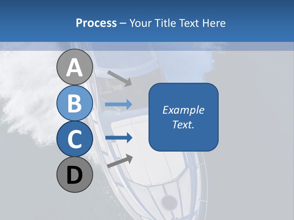 A White Boat In The Water With A Blue Background PowerPoint Template