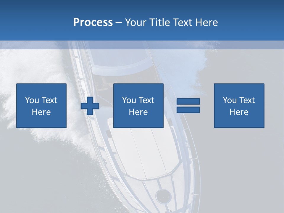 A White Boat In The Water With A Blue Background PowerPoint Template