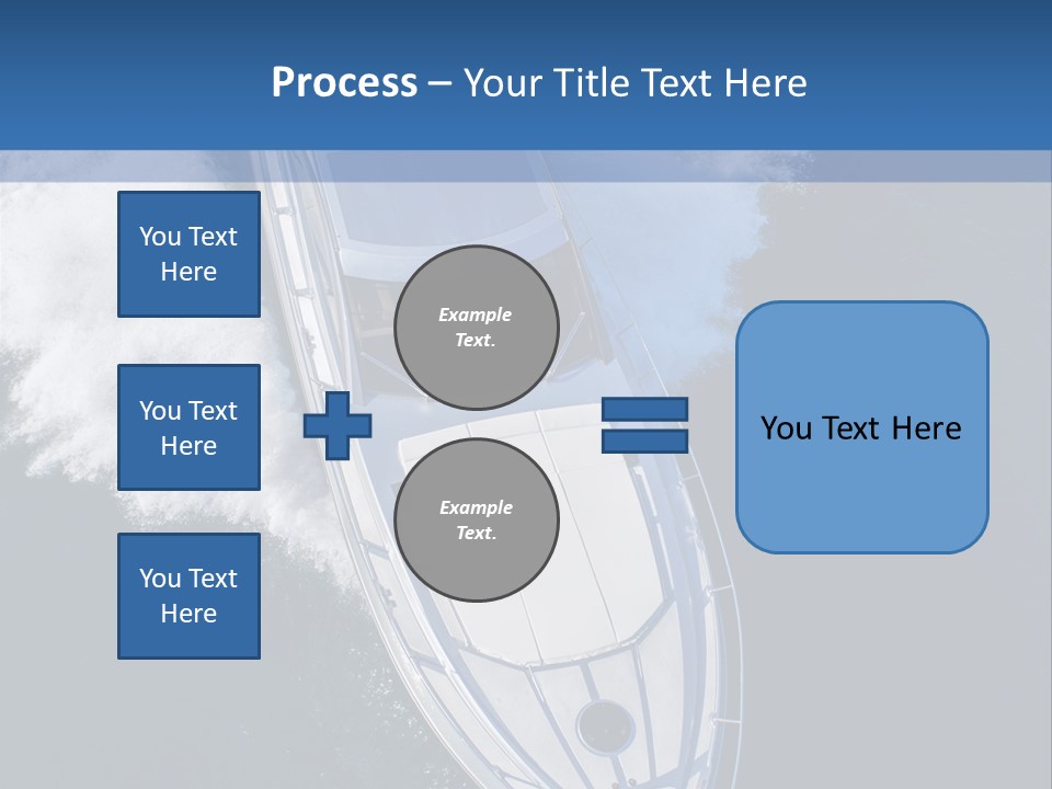 A White Boat In The Water With A Blue Background PowerPoint Template