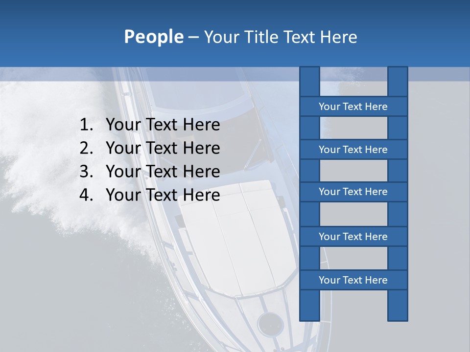 A White Boat In The Water With A Blue Background PowerPoint Template