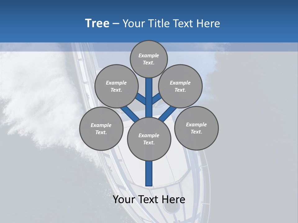 A White Boat In The Water With A Blue Background PowerPoint Template