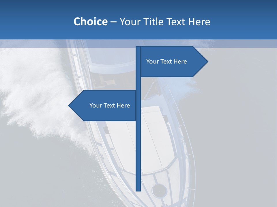 A White Boat In The Water With A Blue Background PowerPoint Template