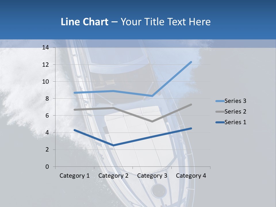 A White Boat In The Water With A Blue Background PowerPoint Template