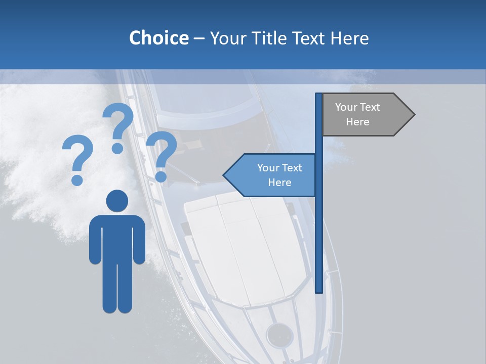 A White Boat In The Water With A Blue Background PowerPoint Template