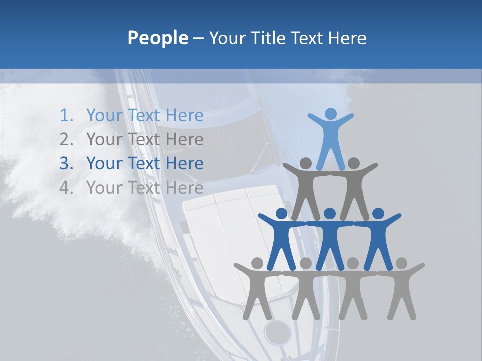 A White Boat In The Water With A Blue Background PowerPoint Template