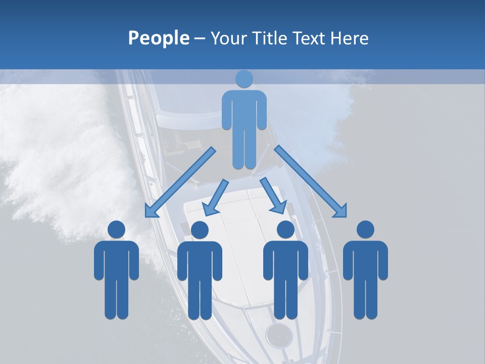 A White Boat In The Water With A Blue Background PowerPoint Template