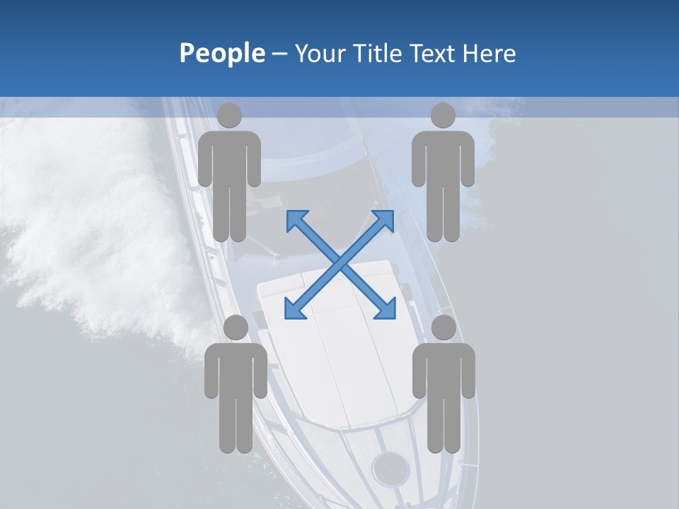 A White Boat In The Water With A Blue Background PowerPoint Template