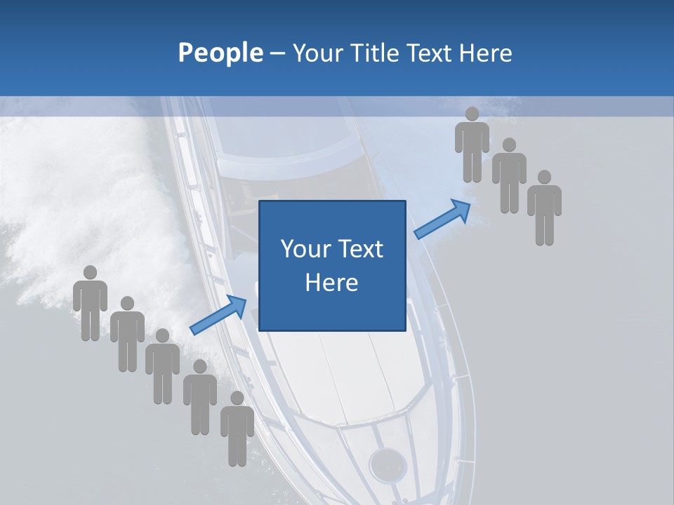 A White Boat In The Water With A Blue Background PowerPoint Template