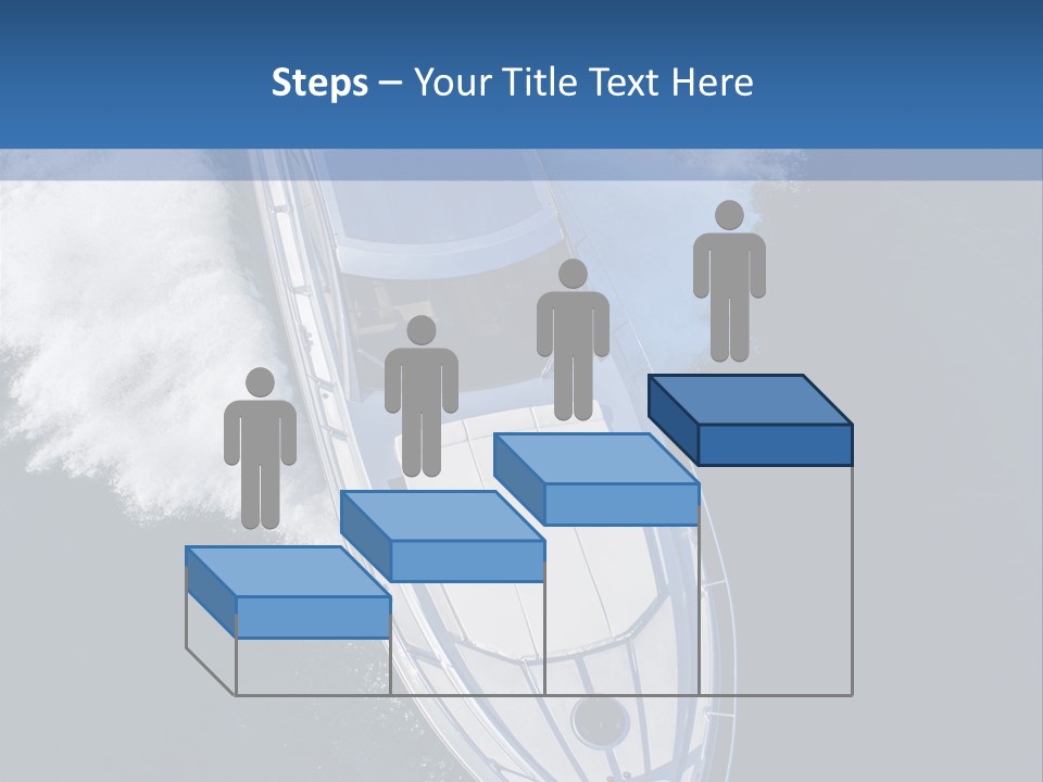 A White Boat In The Water With A Blue Background PowerPoint Template