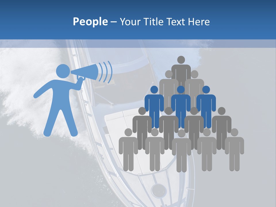 A White Boat In The Water With A Blue Background PowerPoint Template