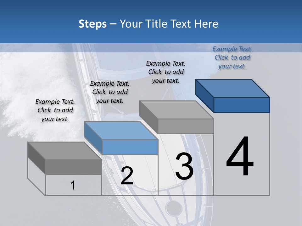 A White Boat In The Water With A Blue Background PowerPoint Template