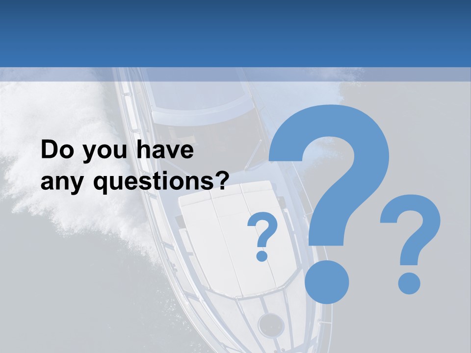 A White Boat In The Water With A Blue Background PowerPoint Template