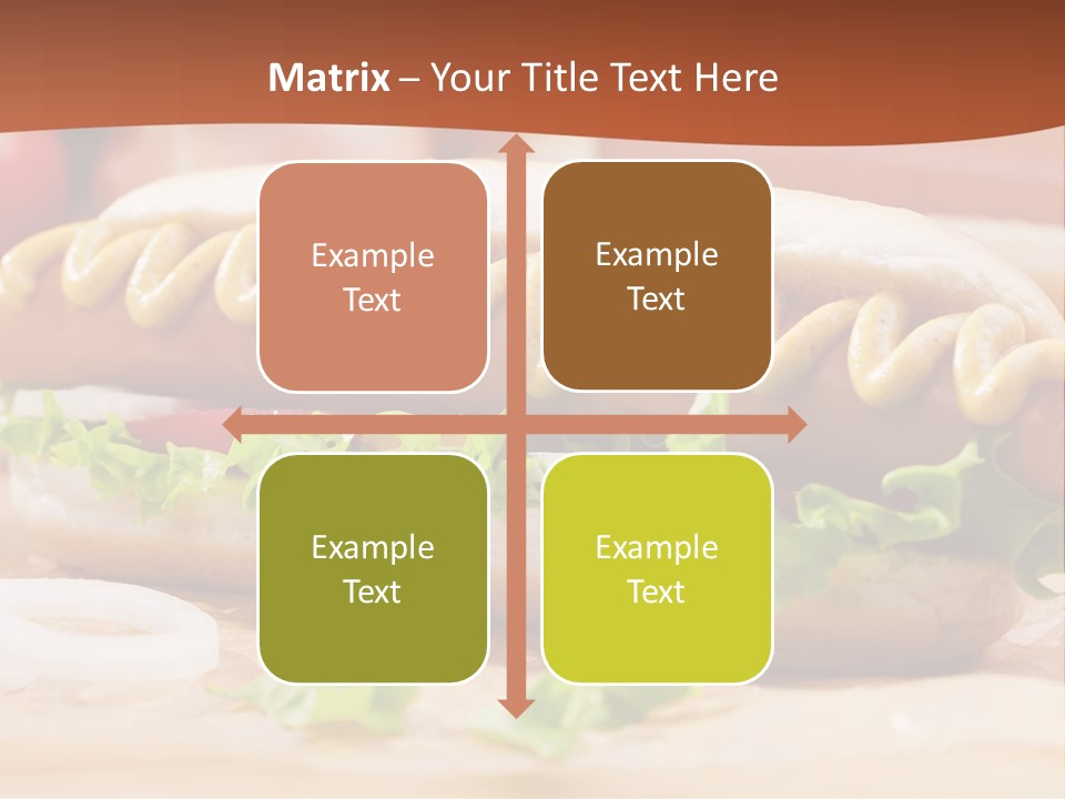 A Hot Dog With Mustard And Lettuce On A Bun PowerPoint Template