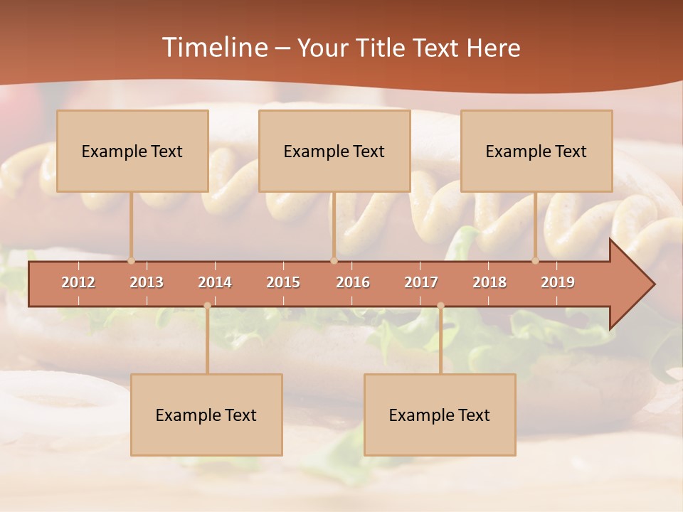 A Hot Dog With Mustard And Lettuce On A Bun PowerPoint Template