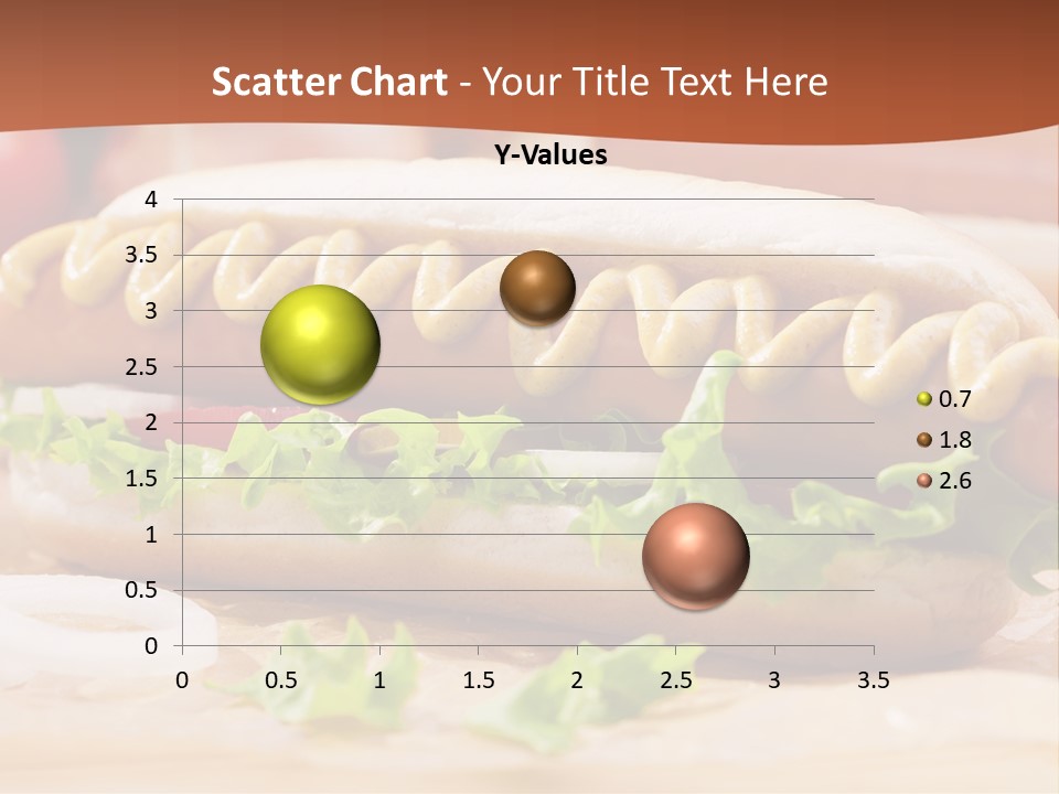 A Hot Dog With Mustard And Lettuce On A Bun PowerPoint Template