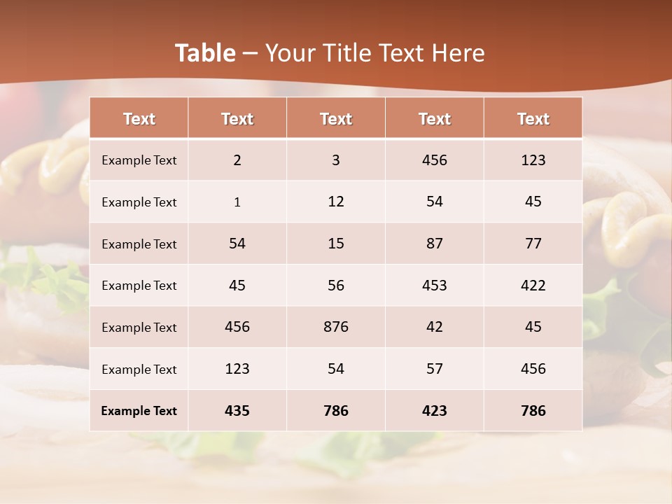 A Hot Dog With Mustard And Lettuce On A Bun PowerPoint Template