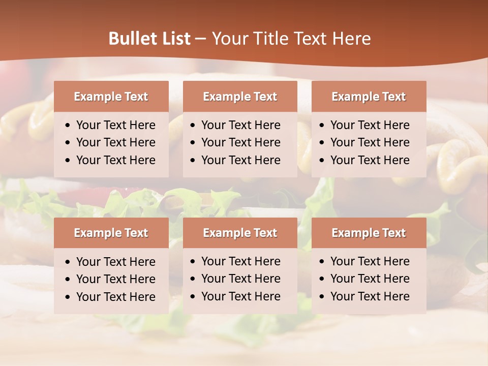 A Hot Dog With Mustard And Lettuce On A Bun PowerPoint Template