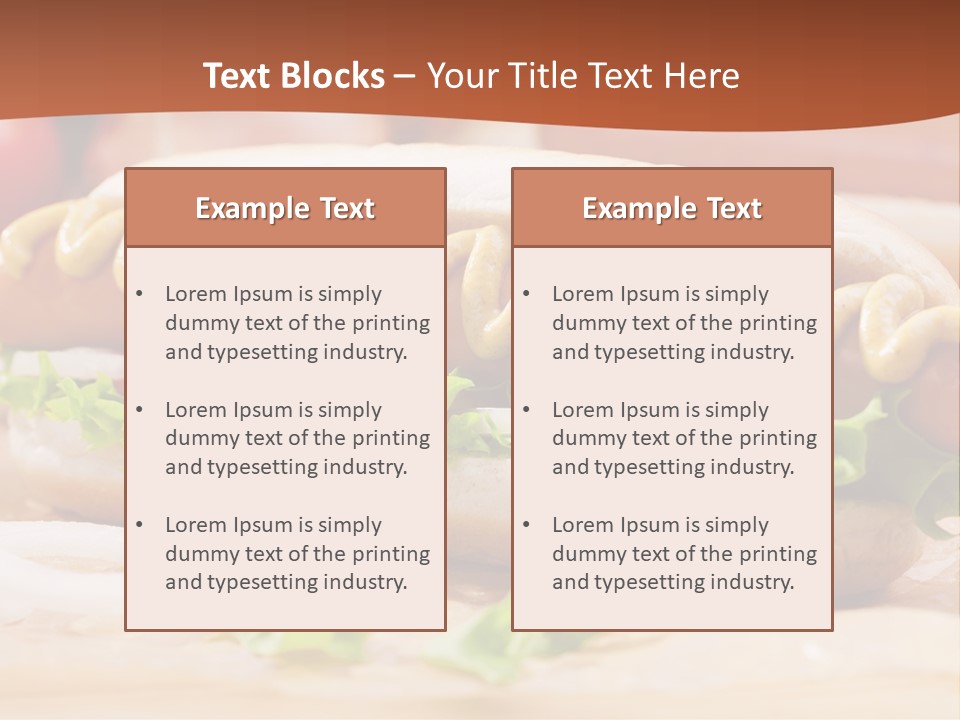 A Hot Dog With Mustard And Lettuce On A Bun PowerPoint Template