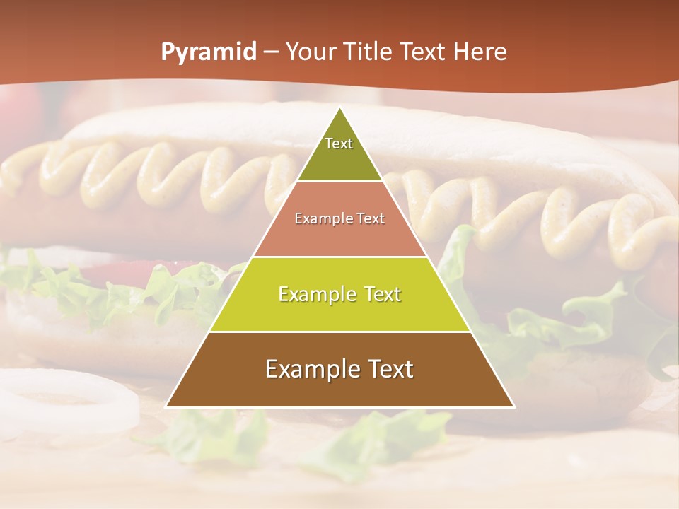 A Hot Dog With Mustard And Lettuce On A Bun PowerPoint Template