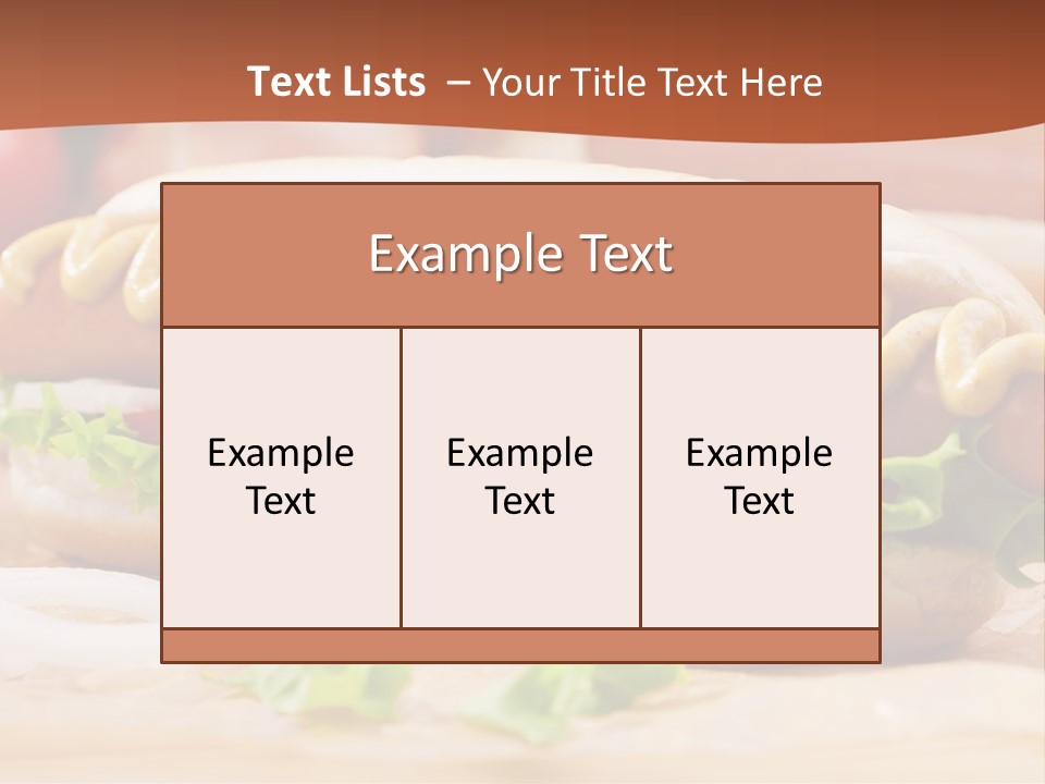 A Hot Dog With Mustard And Lettuce On A Bun PowerPoint Template