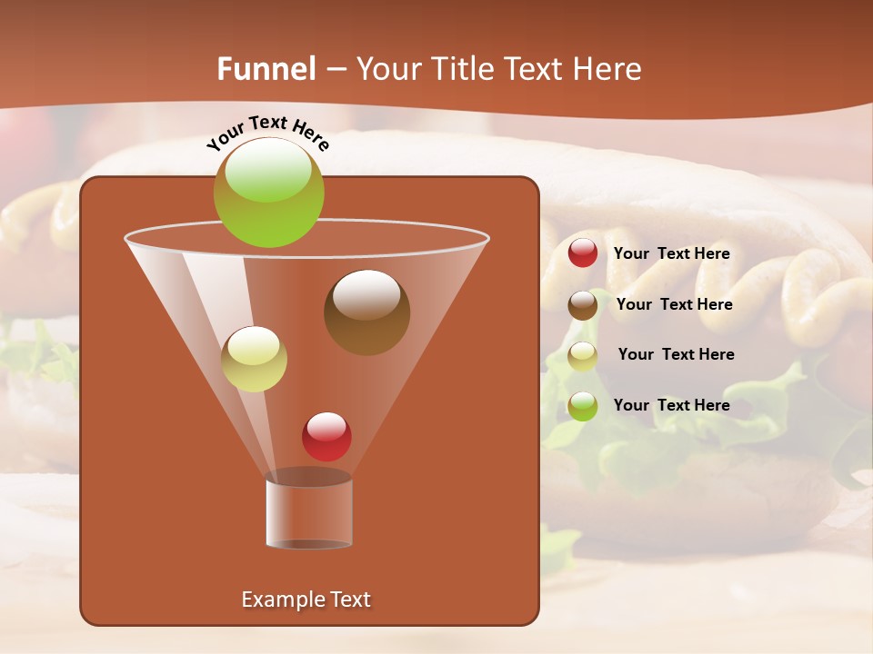 A Hot Dog With Mustard And Lettuce On A Bun PowerPoint Template