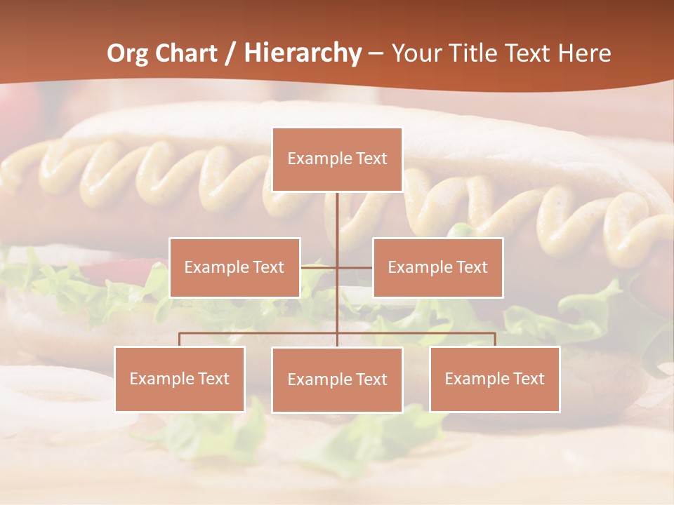 A Hot Dog With Mustard And Lettuce On A Bun PowerPoint Template