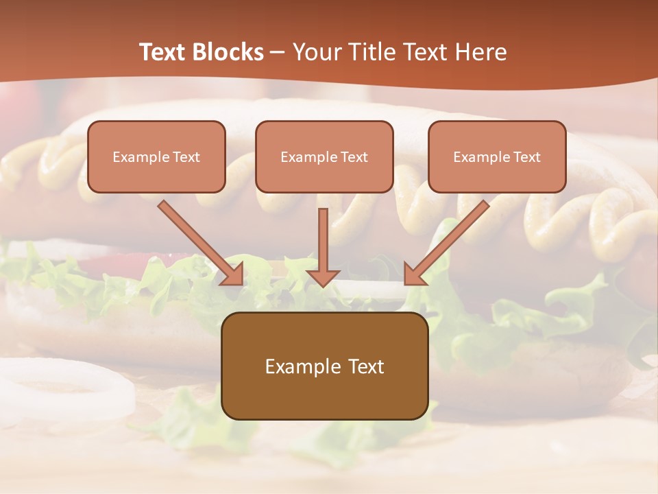 A Hot Dog With Mustard And Lettuce On A Bun PowerPoint Template