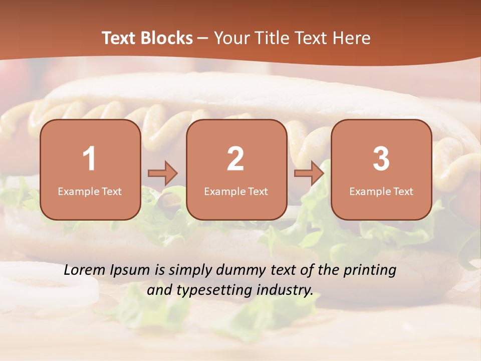 A Hot Dog With Mustard And Lettuce On A Bun PowerPoint Template