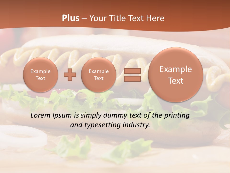 A Hot Dog With Mustard And Lettuce On A Bun PowerPoint Template