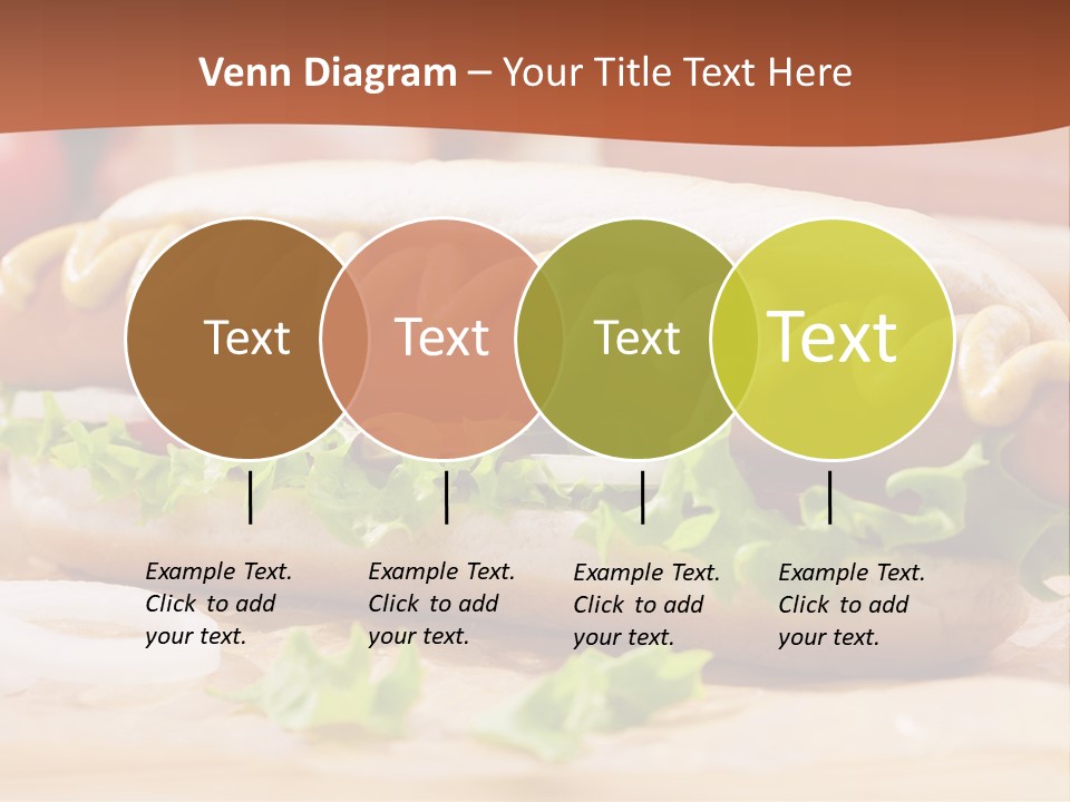 A Hot Dog With Mustard And Lettuce On A Bun PowerPoint Template