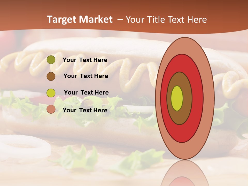 A Hot Dog With Mustard And Lettuce On A Bun PowerPoint Template