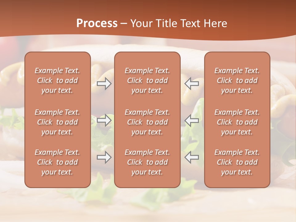 A Hot Dog With Mustard And Lettuce On A Bun PowerPoint Template