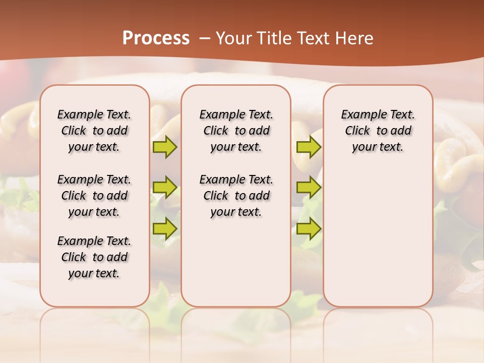 A Hot Dog With Mustard And Lettuce On A Bun PowerPoint Template