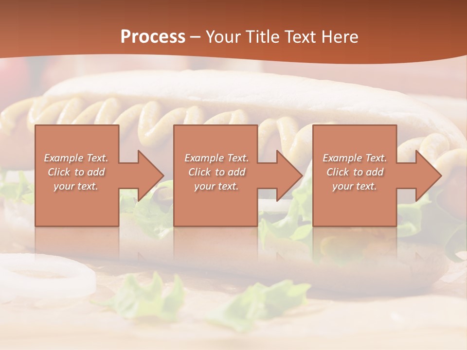 A Hot Dog With Mustard And Lettuce On A Bun PowerPoint Template