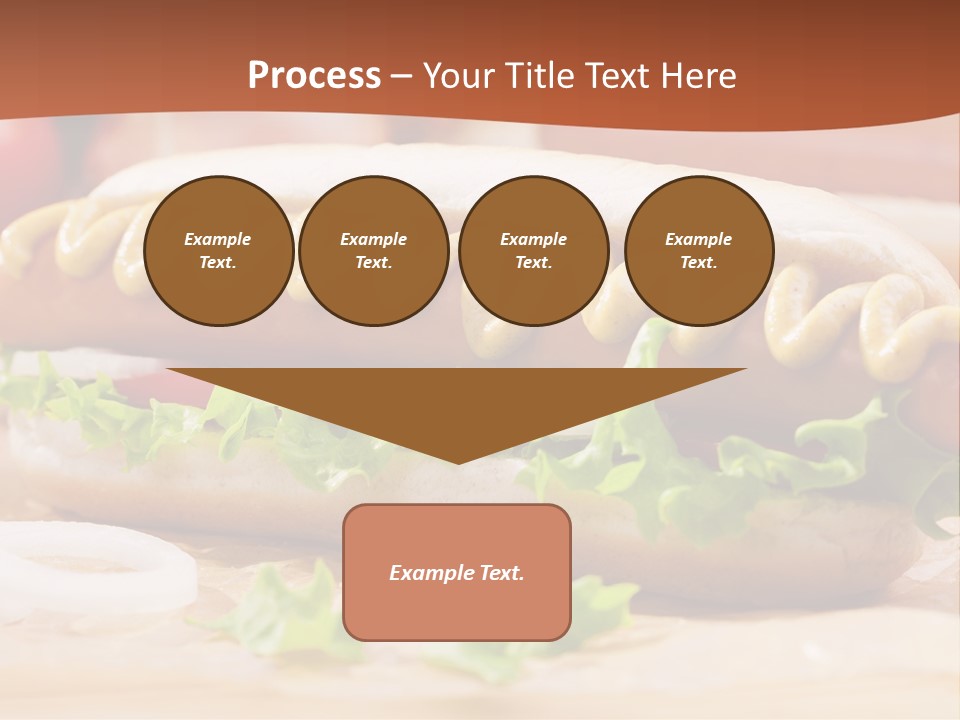 A Hot Dog With Mustard And Lettuce On A Bun PowerPoint Template