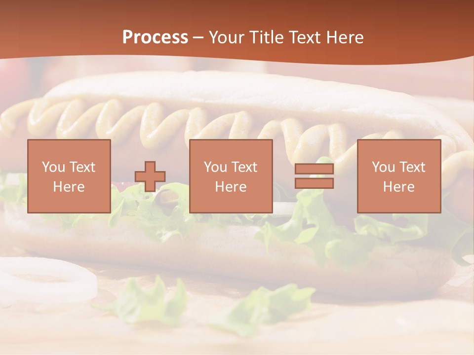A Hot Dog With Mustard And Lettuce On A Bun PowerPoint Template
