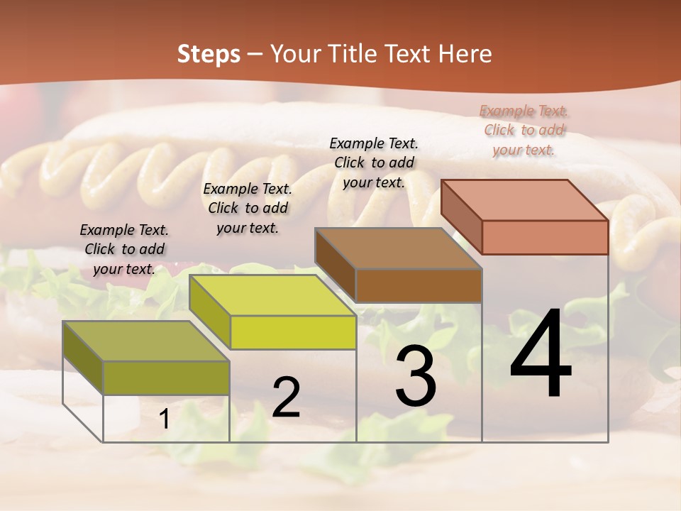 A Hot Dog With Mustard And Lettuce On A Bun PowerPoint Template