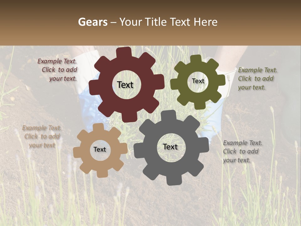 A Person Is Digging In The Dirt With A Shovel PowerPoint Template