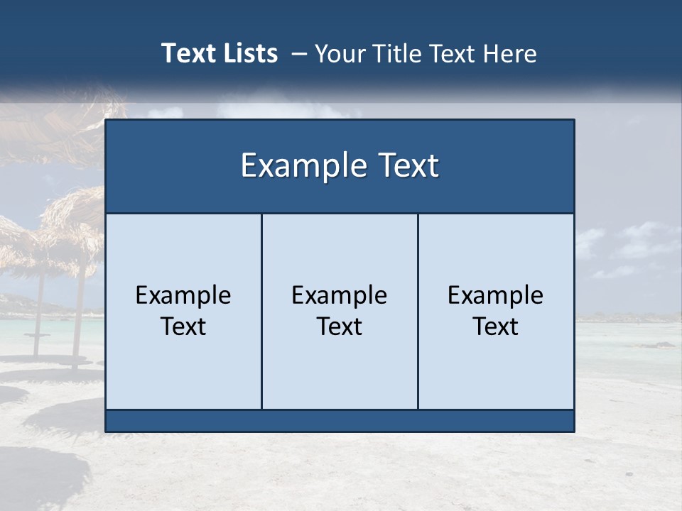 A Sandy Beach With Straw Umbrellas On It PowerPoint Template