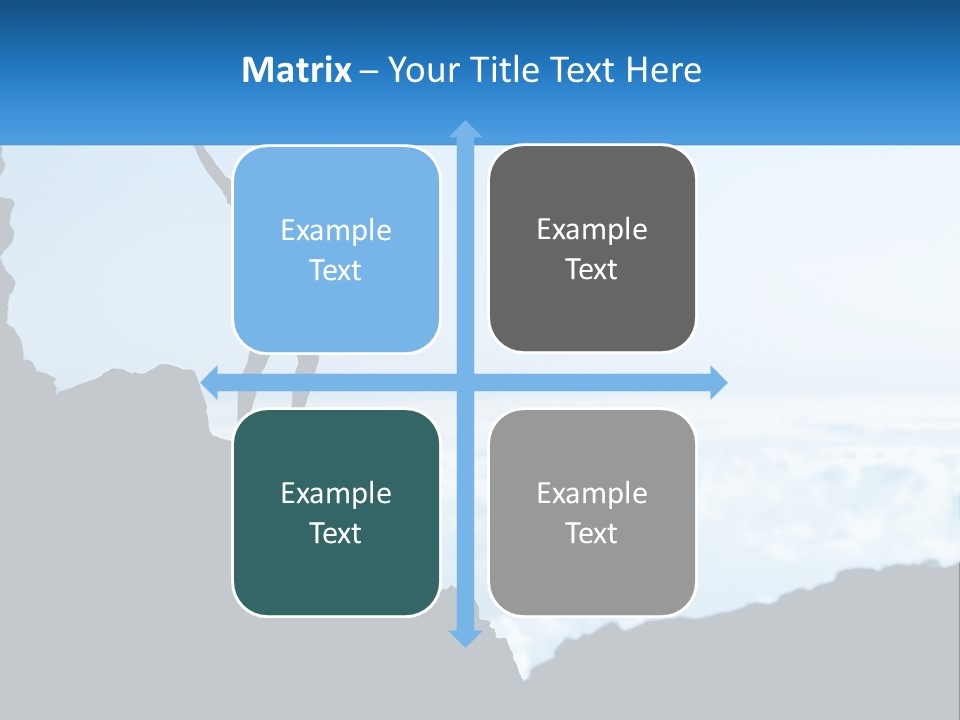 A Person Standing On Top Of A Mountain With Their Arms In The Air PowerPoint Template