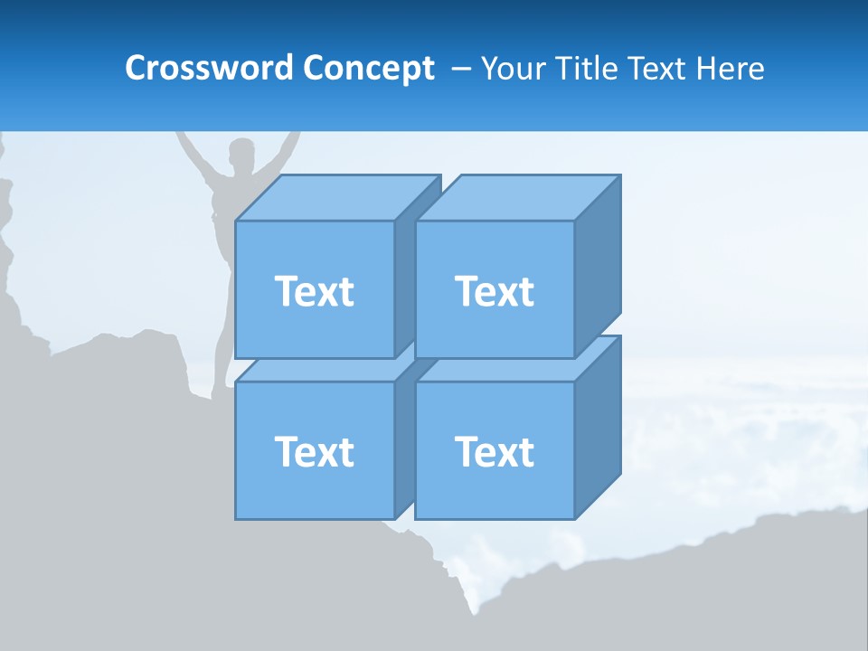 A Person Standing On Top Of A Mountain With Their Arms In The Air PowerPoint Template
