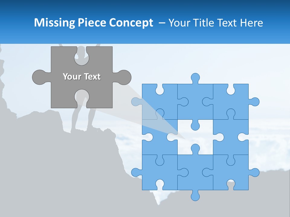 A Person Standing On Top Of A Mountain With Their Arms In The Air PowerPoint Template