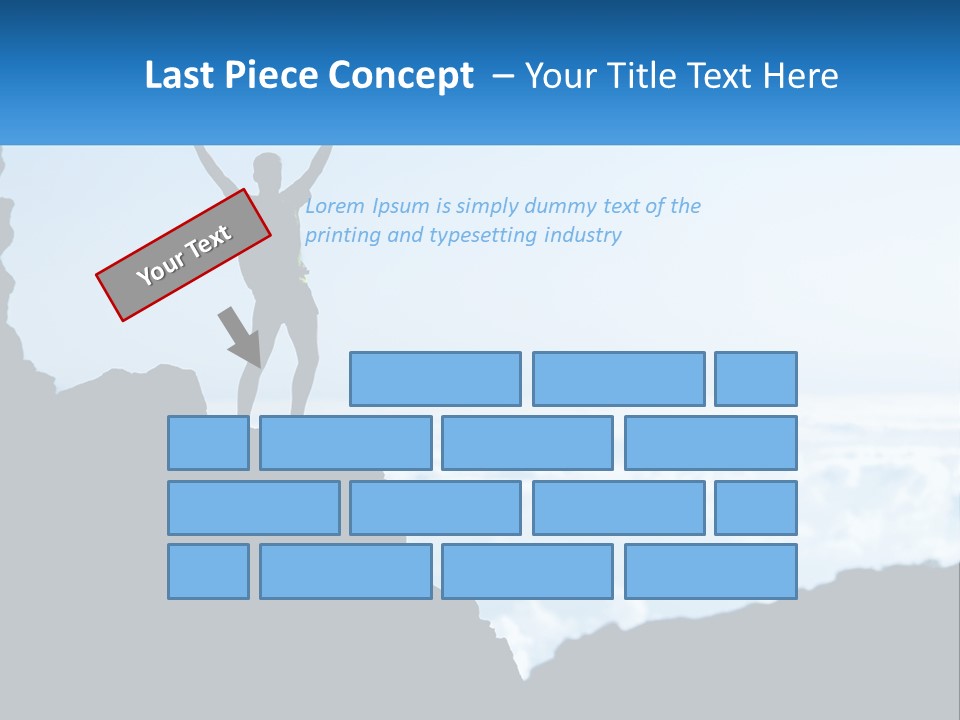 A Person Standing On Top Of A Mountain With Their Arms In The Air PowerPoint Template