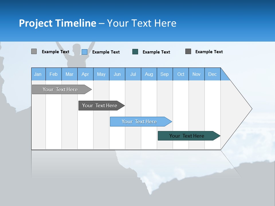 A Person Standing On Top Of A Mountain With Their Arms In The Air PowerPoint Template