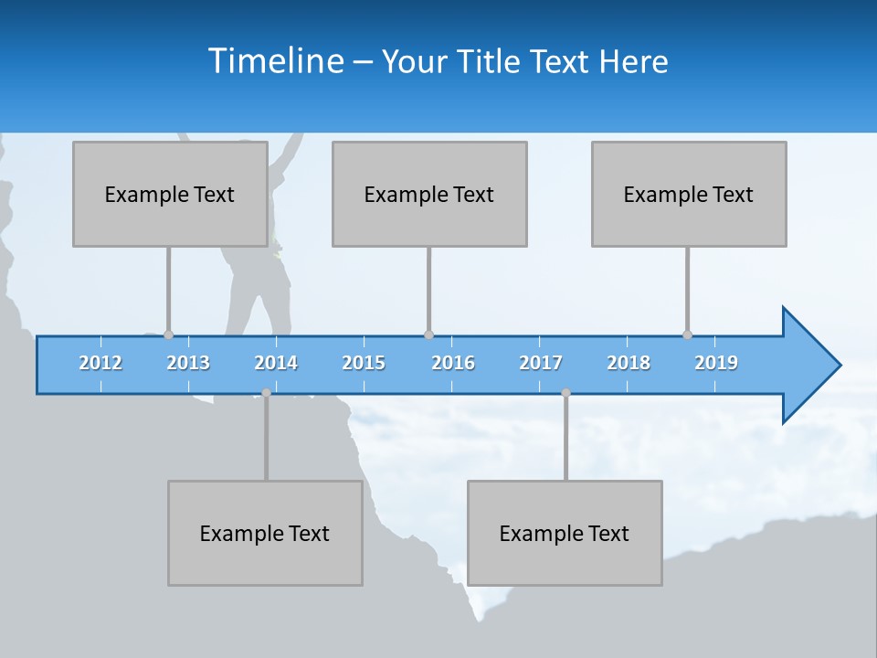 A Person Standing On Top Of A Mountain With Their Arms In The Air PowerPoint Template