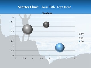 A Person Standing On Top Of A Mountain With Their Arms In The Air PowerPoint Template