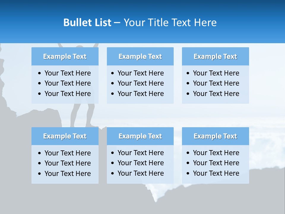 A Person Standing On Top Of A Mountain With Their Arms In The Air PowerPoint Template